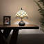 Lampe de table Larentius Tiffany avec ampoules à DEL en forme de verre en cristal de couleur beige 10 po x P 10 po x H 14 po *