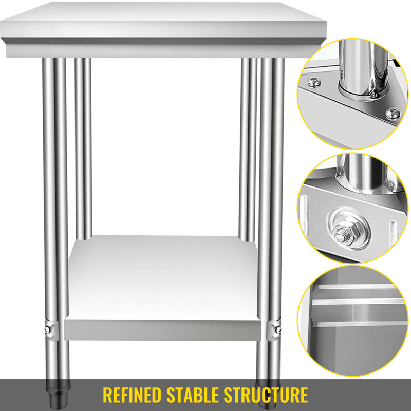 Stainless Steel 24x36x32 Inch Commercial Kitchen Prep Table