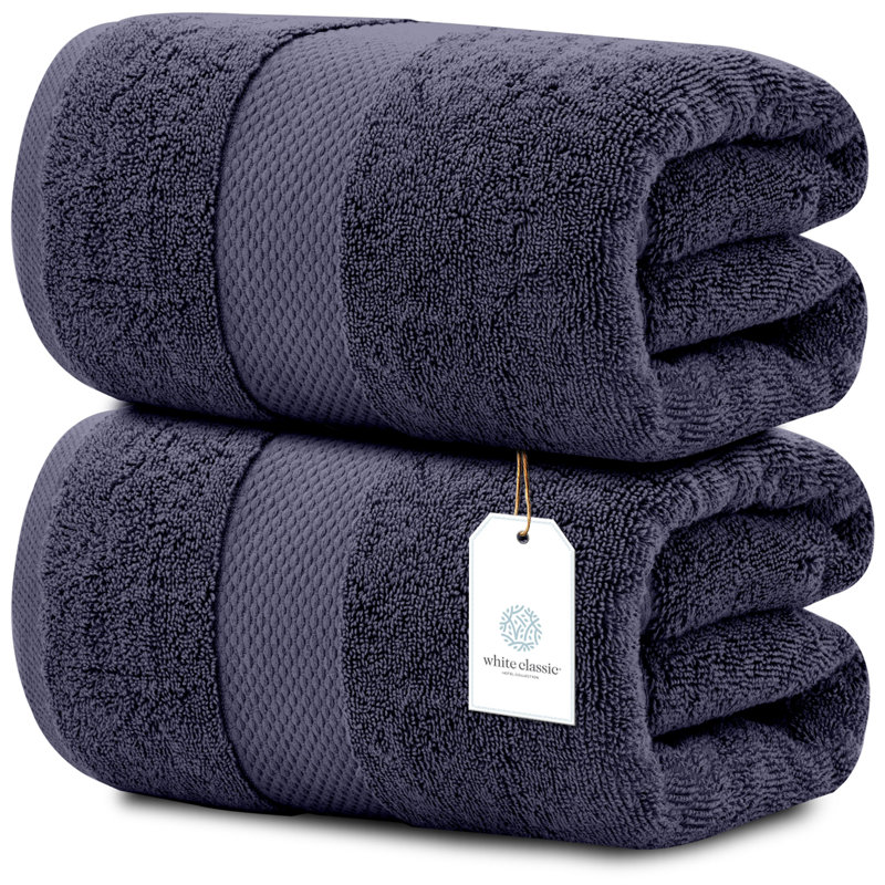 Drap de bain 100% coton Aldemar, Bleu marine