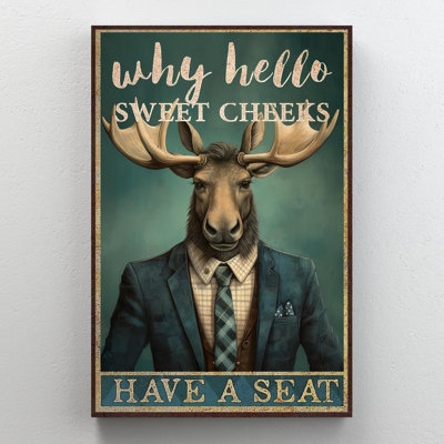 «Japrice Moose Why Hello Sweet Cheek» - 1 pièce, impression sur toile tendue sur toile tendue