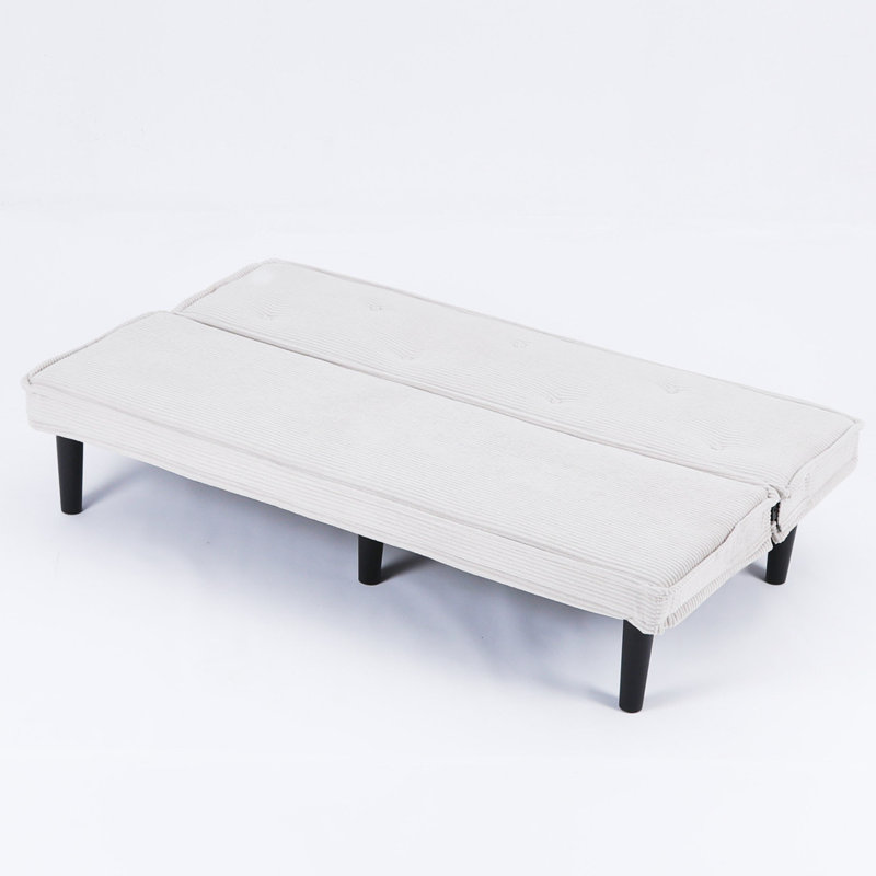 65" Armless Convertible Sofa, Beige