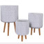 Dotted Style Cylinder Planter with Feet-901821042-901821045
