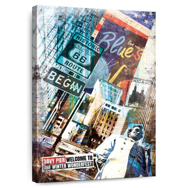 Aime Chicago - grunge touristique, H 36 po x l 24 po