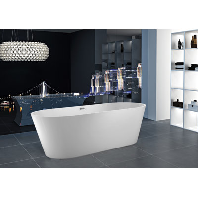 Ogden 55'' x 27'' Soaking Acrylic Bathtub