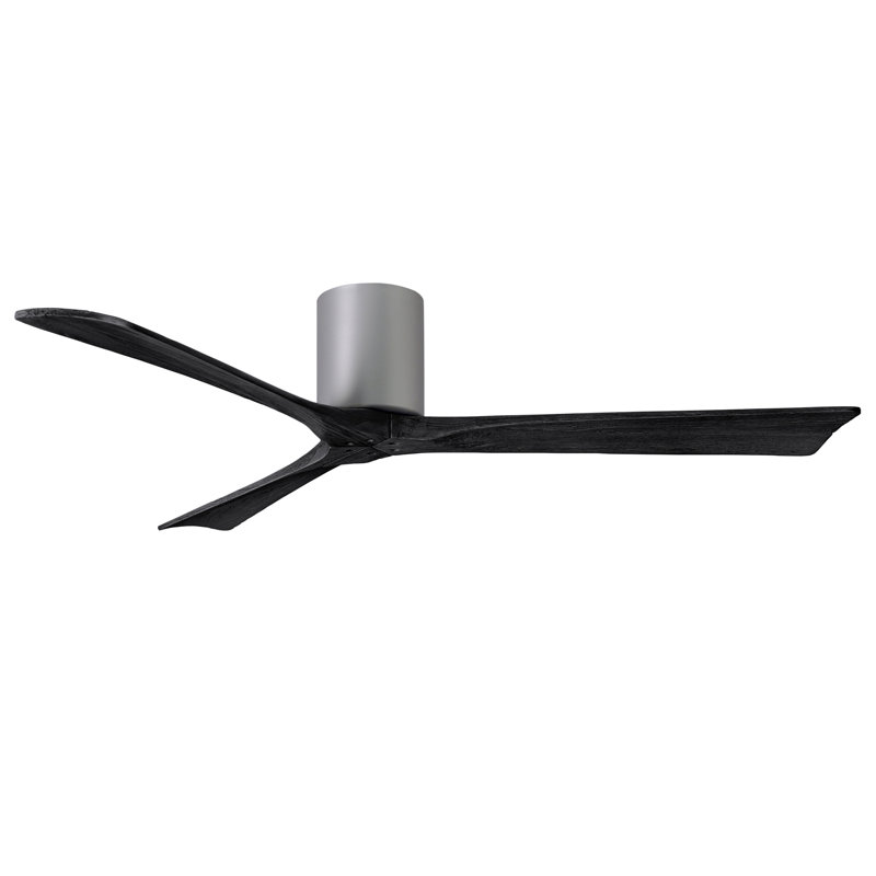 Ventilateur de plafond à 3 pales Olivier, Nickel brossé, Noir mat, 60"