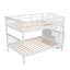 Lit superposé pour escalier avec rangement et garde-corps blanc pour chambre à coucher, pin, tablettes, lit sans ressorts, chambre à coucher, structure solide, escalier sécuritaire, conception séparable