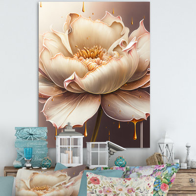 «Pink and Cream Watercolor Flower IV», impression sur toile