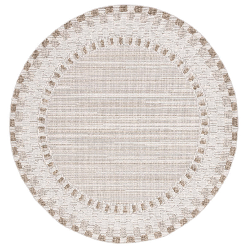 Liidia Performance Geometric Indoor/Outdoor Area Rug, Round 6'7"