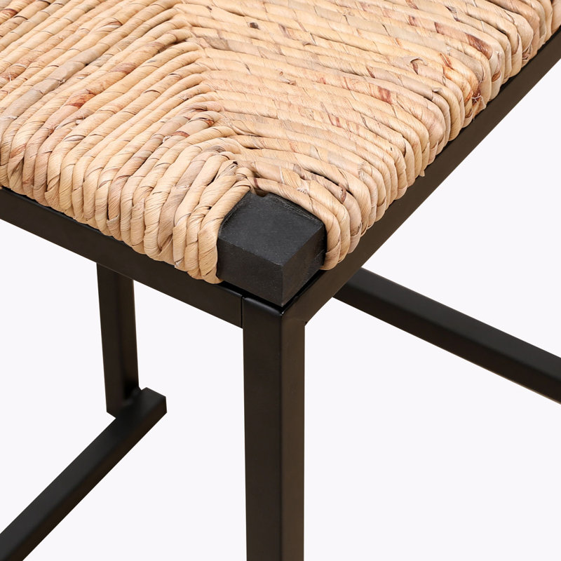Tabouret de comptoir rembourré Mylen, Naturel/noir