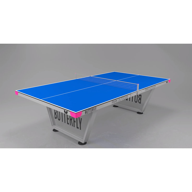 Butterfly Park Blue Outdoor Table Tennis Table with Galvanized Steel Frame