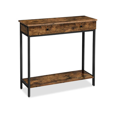 Console rectangulaire en bois massif brun
