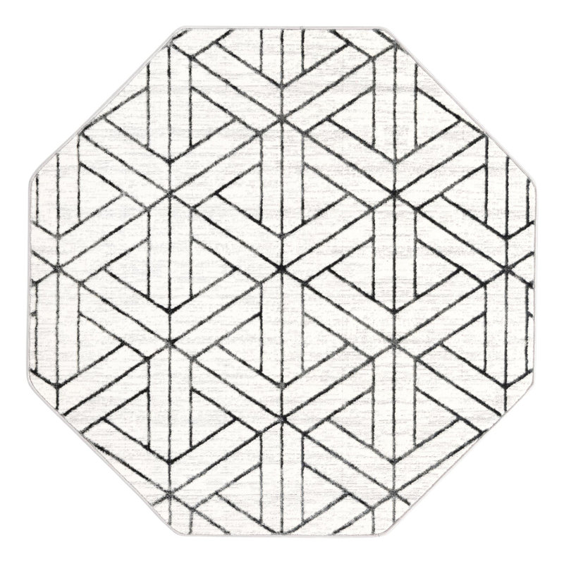 Rochele Geometric Indoor Rug, Octagon 5'3" x 5'3"