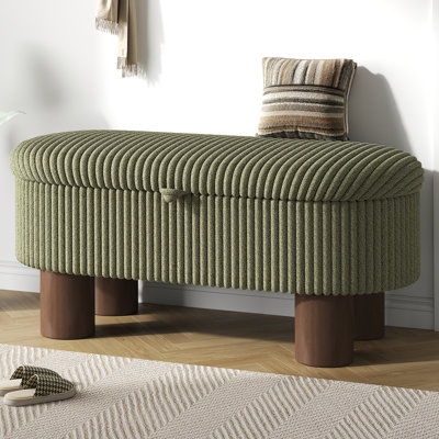 Repose-pieds moderne avec rangement en velours côtelé et banc pour le salon