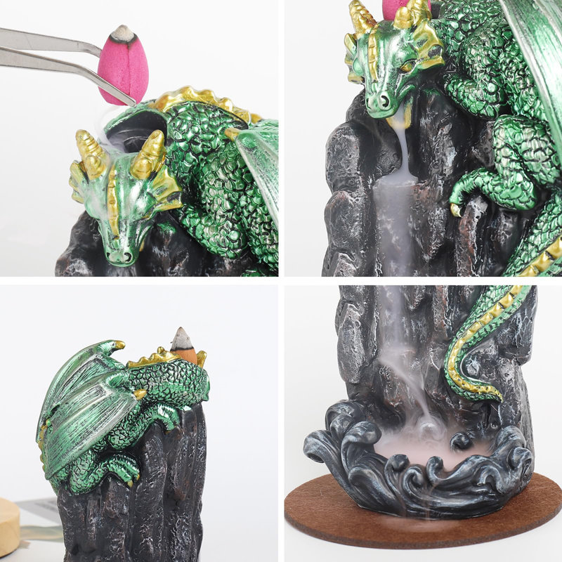 Brûleur d'encens cascade Dragon, Vert