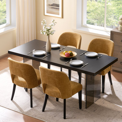 Upholstered Armless Dining Chair With High Back(Set of 4)