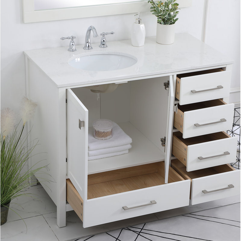Ensemble de meuble-lavabo simple 42 po Irene, Blanc cassé