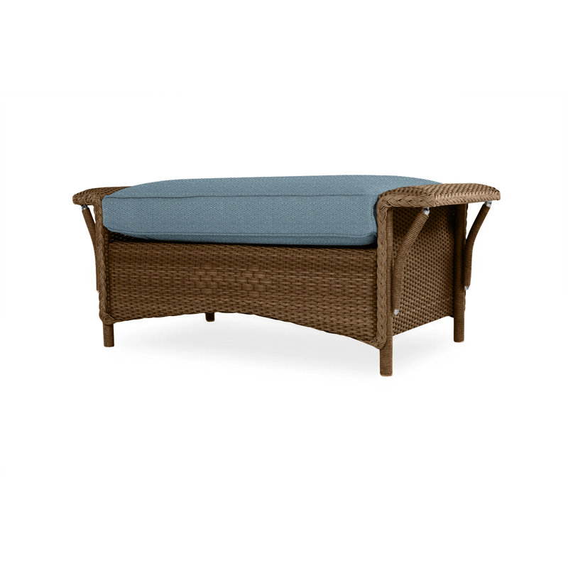 Nantucket Outdoor Ottoman, Bark, Demo Stone