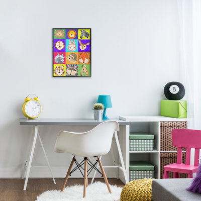Furry Faces Animals Framed Giclee, design by Lynnda Rakos