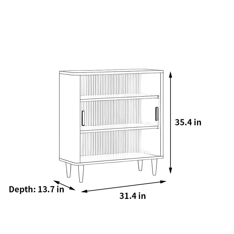 Florus, (3 Shelves) 35.4"H x 31.4"W x 13.7"D