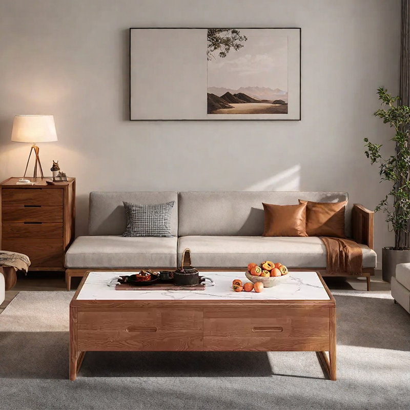 Nouvelle table basse de style chinois de couleur noyer