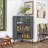 Cabinets, Modern 3-Tier Corner Storage with Tempered Glass Doors, Removable Shelves &amp; Metal Frame | Space-Saving Organizer for Bathroom, Kitchen, Bedroom | Modern | Steel,Tempered Glass