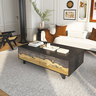 French retro painted storage coffee table