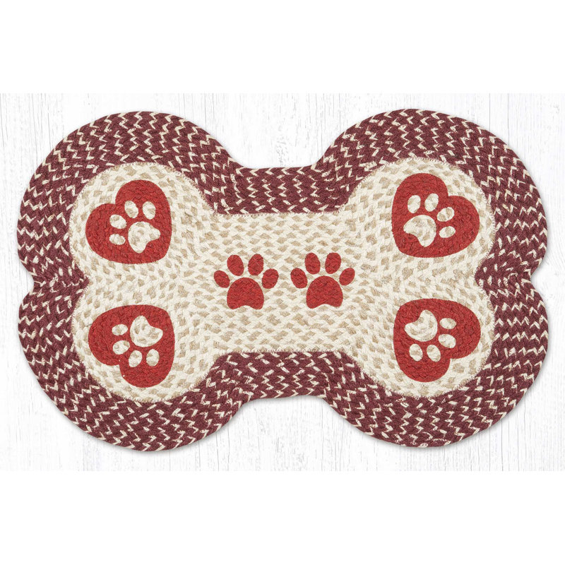 Tapis en jute tressé à la main, 18 po x 28 po