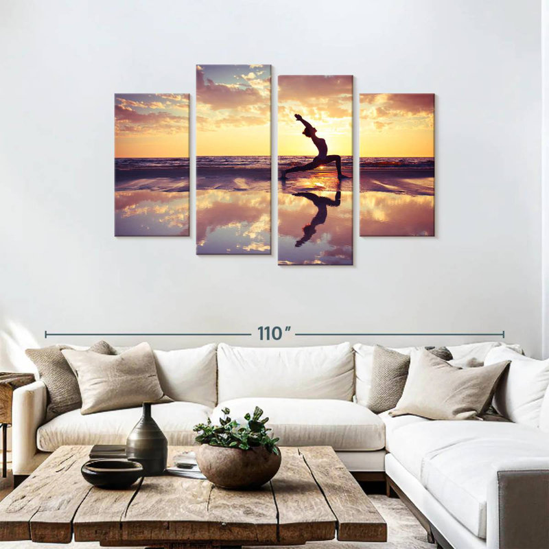 Kerrick yoga au coucher du soleil, H 48 po x l 75 po