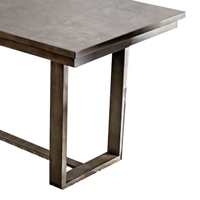 Table de salle à manger à hauteur de comptoir rectangulaire en bois 66 po, traîneau, gris rustique