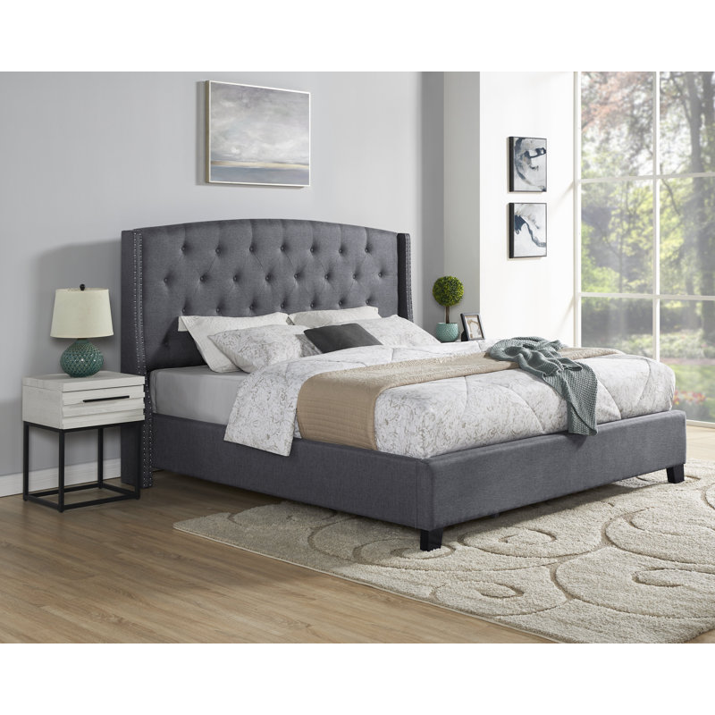 Odeen 3-Piece Bedroom Set, King, Gray/White Nightstands