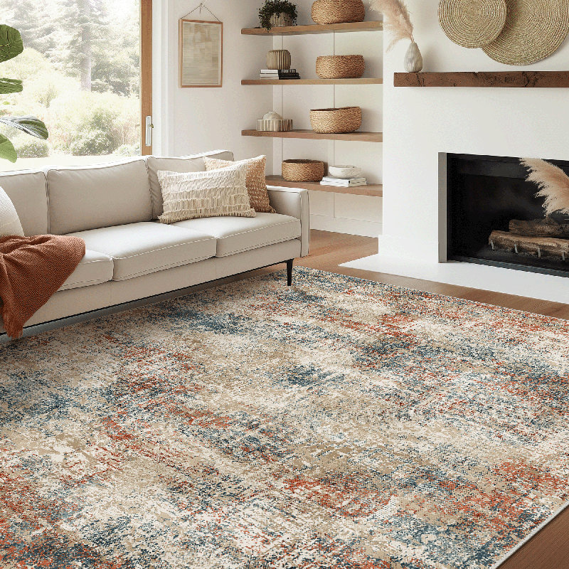 Performance Machine Washable Area Rugs, Rectangle 6' x 9', Multicolor