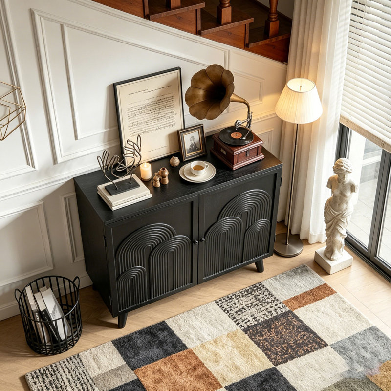 Armoire de rangement moderne en bois noir