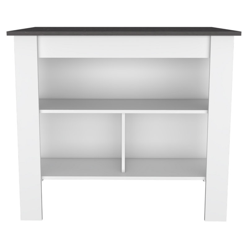 Wood Kitchen Island, Black