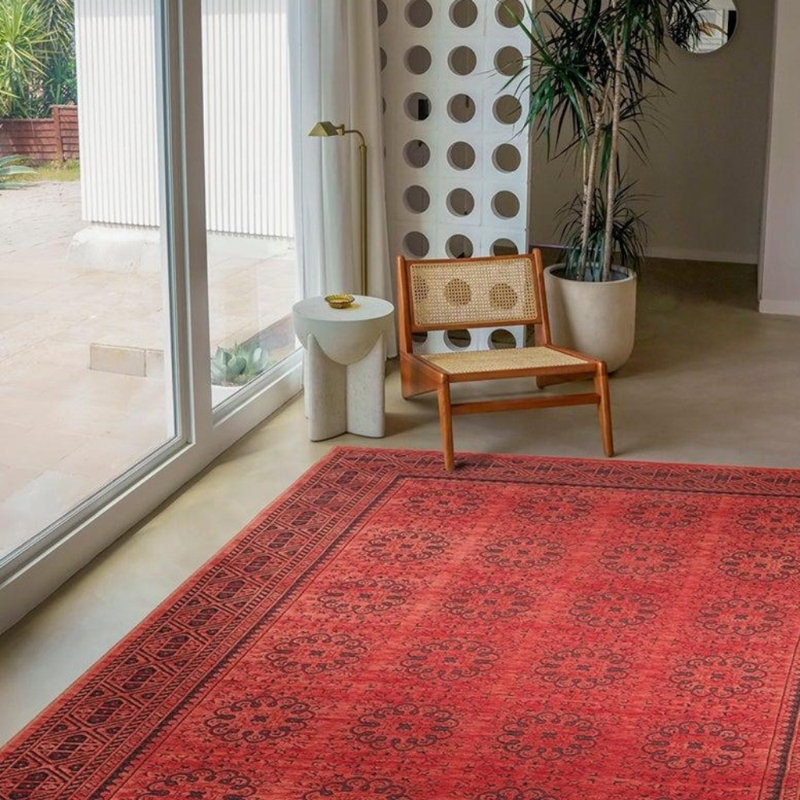 Petal Slim Washable Rug, Cerise, Rectangle 9'10" x 13'1"