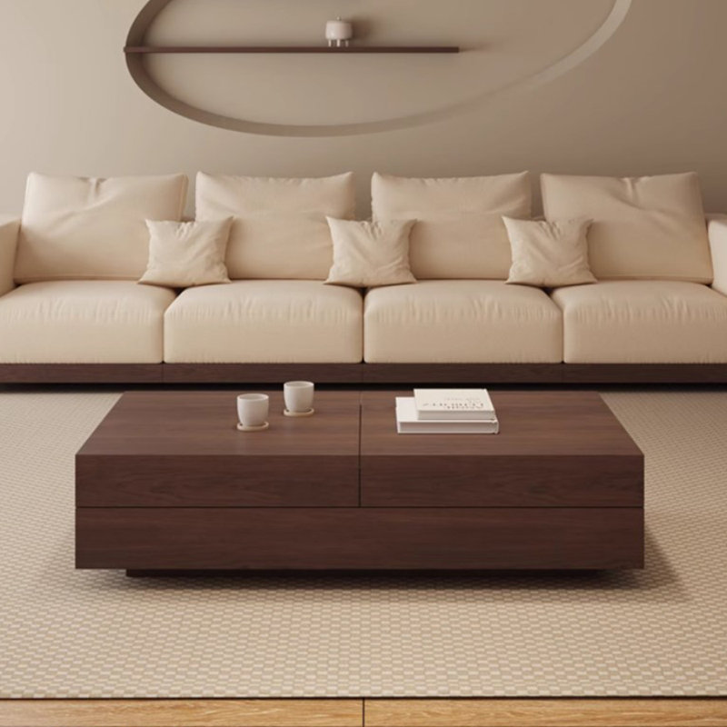 Table basse simple en bois massif, H 14,17 po x L 47,24 po x l 23,62 po