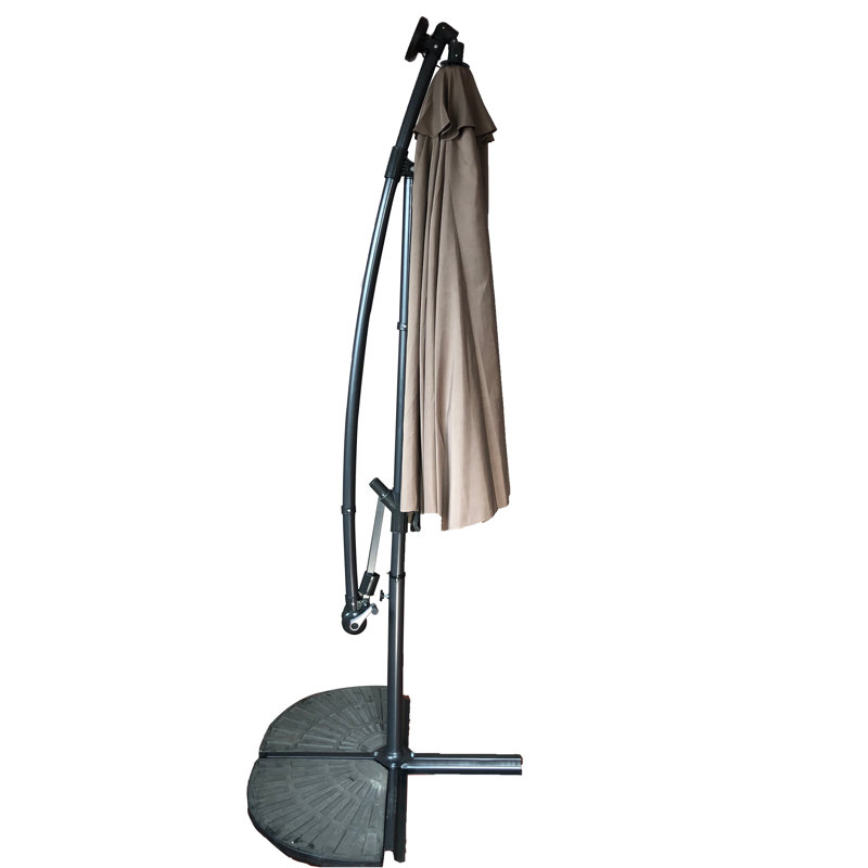 Parasol en porte-à-faux lumineux 9 pi 7 po Fernville, Brun clair