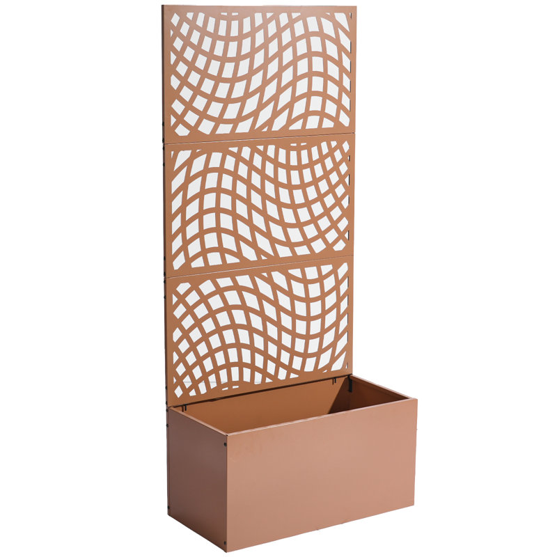 31.5 X 16 X 70 In. Iron Planter Box With Trellis