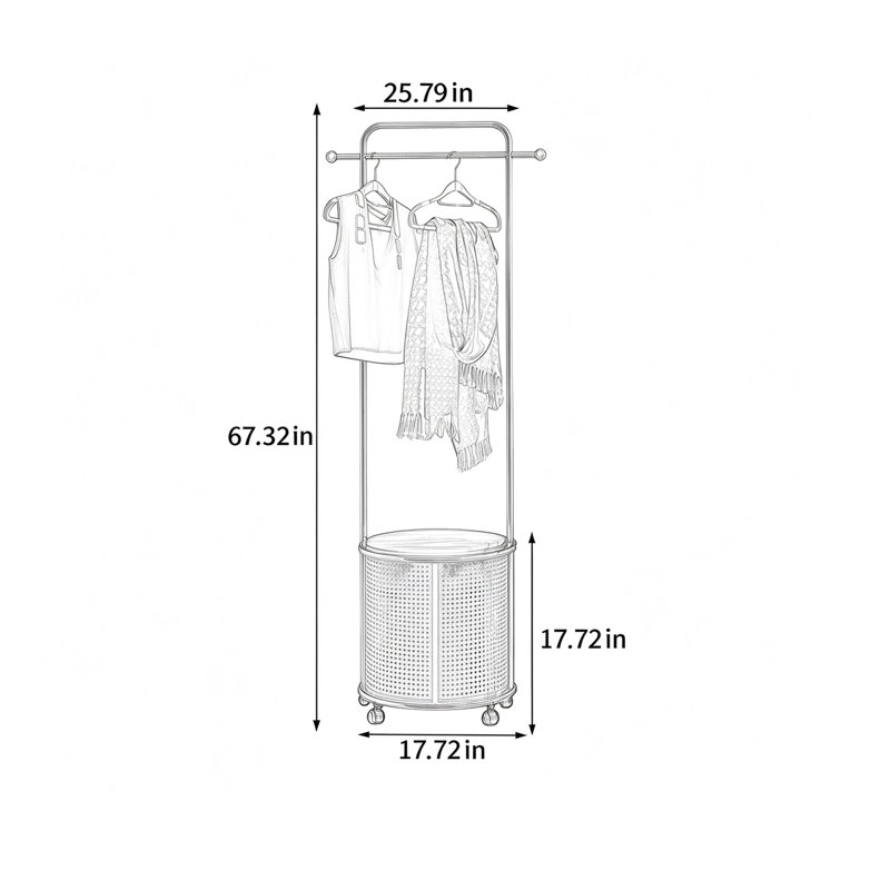 Strudwick 25.79 " Wide Hall Tree, Silver/Natural