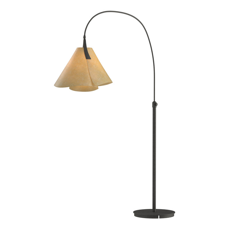 Mobius Arched Floor Lamp, Spun Amber, Natural Iron