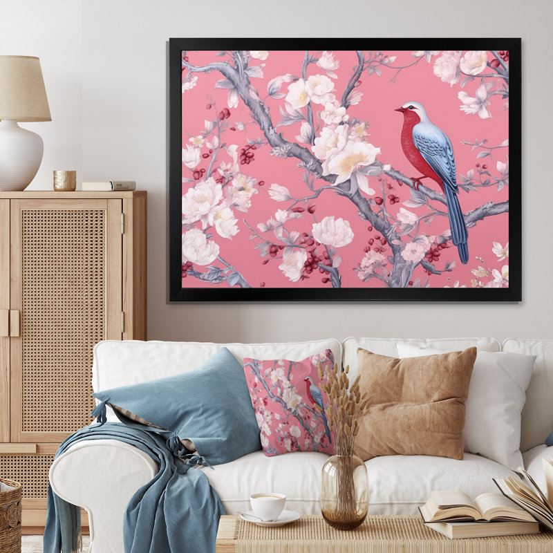 «Cherry Blossum Flower Whispers II», reproduction sur toile, Cadre simple noir, H 12 po x l 20 po x P 1 po