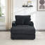 Ensemble de fauteuil et de repose-pieds rembourrés 39 pouces - Canapé simple confortable avec porte-gobelet et tissu en velours côtelé-1256910765