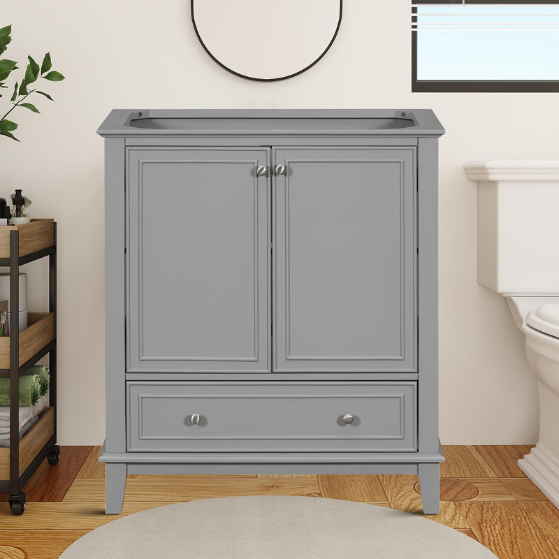 Base de meuble-lavabo simple 29,53 po seulement, Gris