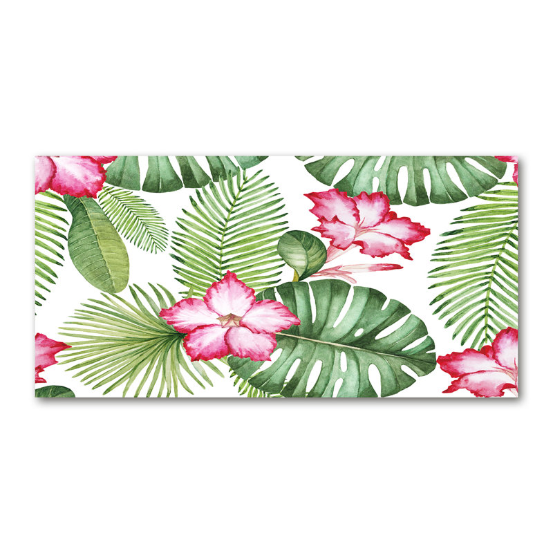 Tropical Flowers - Print, Canvas, 70cm H x 140cm W x 2cm D