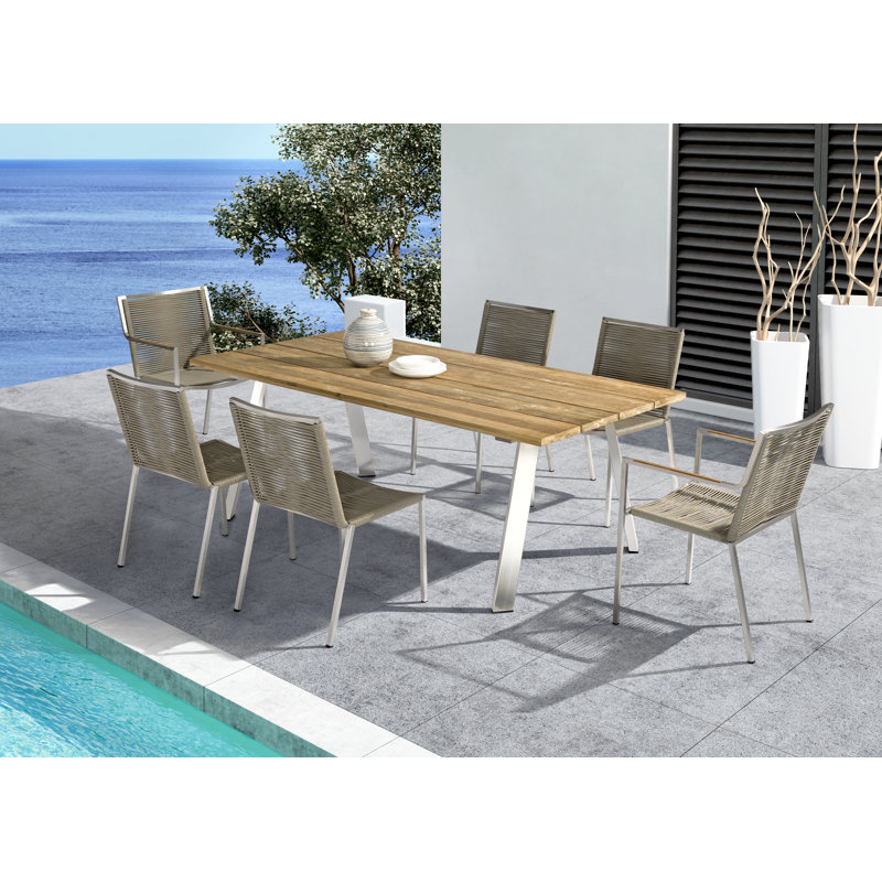 Richelle 79'' Wood Outdoor Dining Table