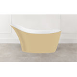 Amalfi Painted 64.25" x 31.25" Freestanding Soaking Bathtub in Volcanic Limestone™ with Overflow Hole