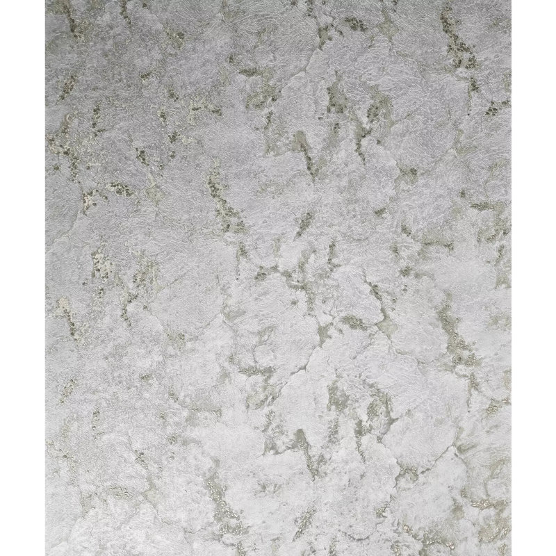 Papier peint texturé moderne en laiton gris avec coquille de perle métallique