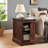 Farmhouse End Table Nightstand Rectangular Farmhouse End Table With Barn Door And Adjustable Storage Shelf, Rustic Sofa Side Table-1406967426