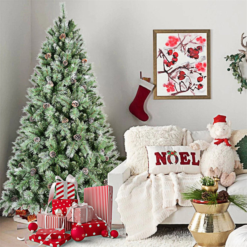 Arbre de Noël avec support en métal, No, 7.5' H