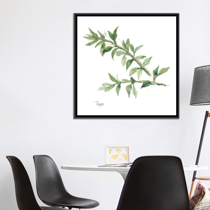 « thyme », reproduction d’art sur toile, H 18 po x l 18 po x P 1,5 po, Toile avec cadre noir, Non mat