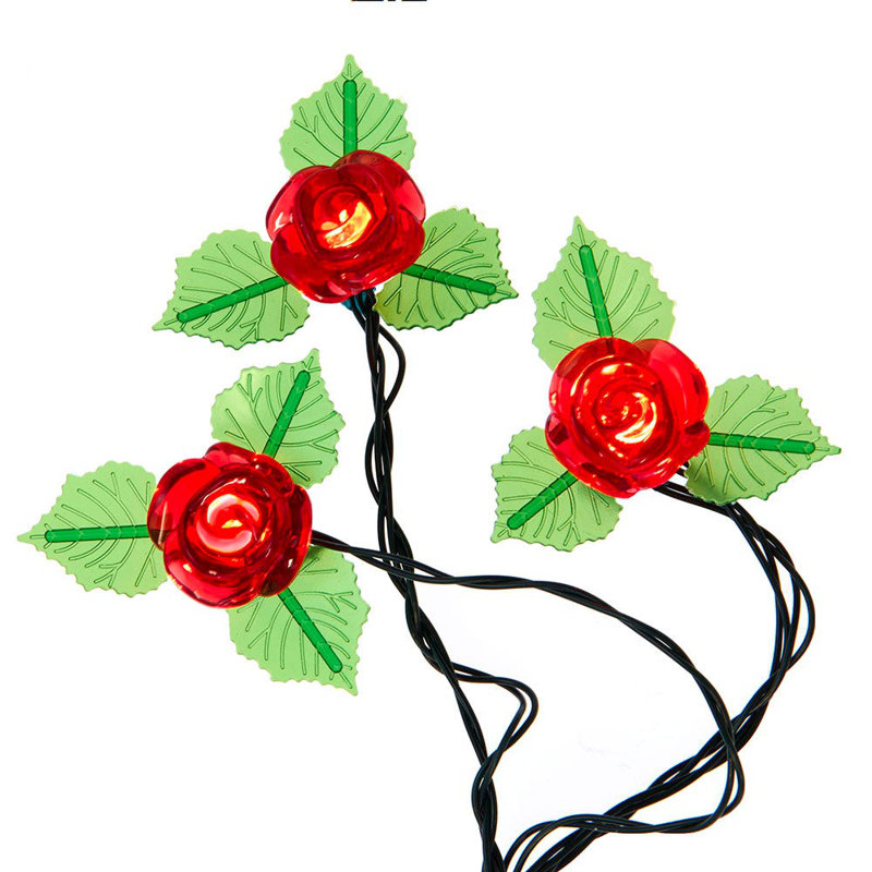 Rose 10 Light Lighted Trees & Branches, Red Rose